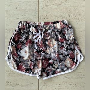 Korean floral jersey fabric shorts